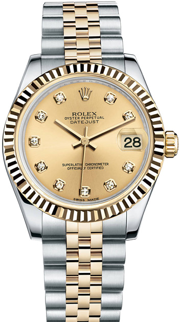 Rolex Datejust 31mm Ladies Watch Model: 178273 -GLDDIA